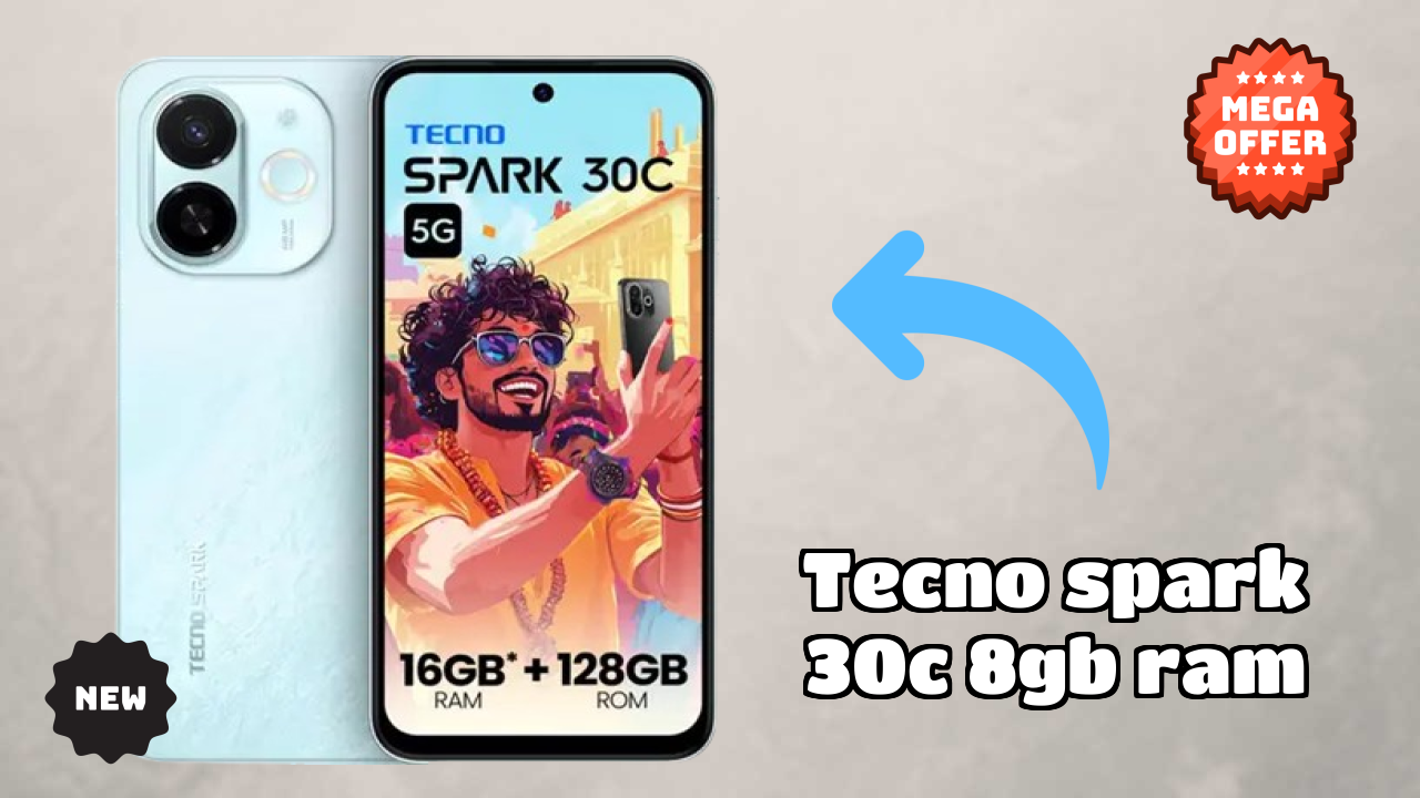 Tecno Spark 30C 8GB RAM Display Technology: 6.67 Inches (16.94 Cm) Screen